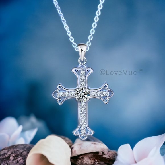 Certified 0.5ct. t.w. Diamond Cross Necklace VVS1 GRA Certified - Picture 4 of 15